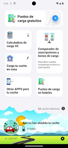 Android application Mi coche eléctrico screenshort