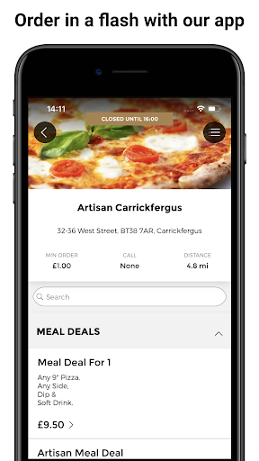 Android application Artisan Woodfired Pizza Co.- C screenshort