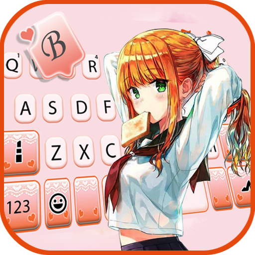 Cute Student Girl Keyboard The logo
