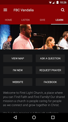First Light Church App Screen 3
