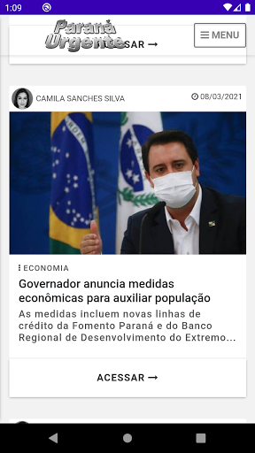 Android application Paraná Urgente screenshort