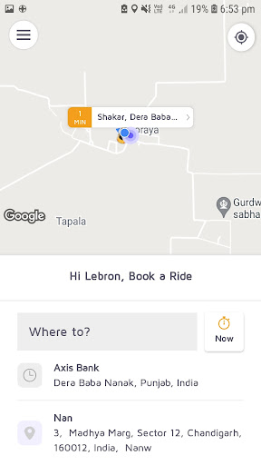 Android application RiderCabsNg screenshort