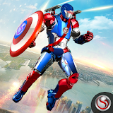Super Hero Fighter Captain Flying Robot Soldier icon