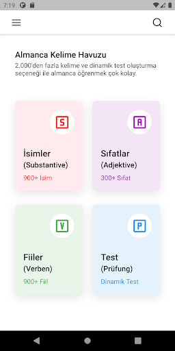 Android application OGTO - Almanca Kelime Havuzu screenshort
