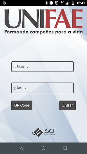 Android application UNIFAE MOBILE PROFESSOR screenshort