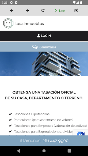 Android application TasaInmuebles screenshort