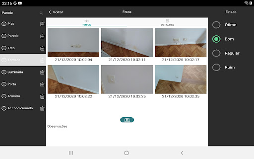 Android application RiosVistorias screenshort