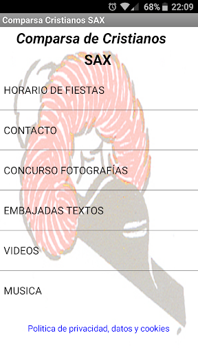 Android application COMPARSA CRISTIANOS de SAX screenshort