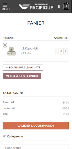 Android application Pacifique asian food screenshort