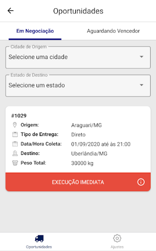 Quero Carga Screen 3