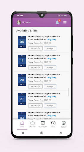 CareStaff24 Screen 2