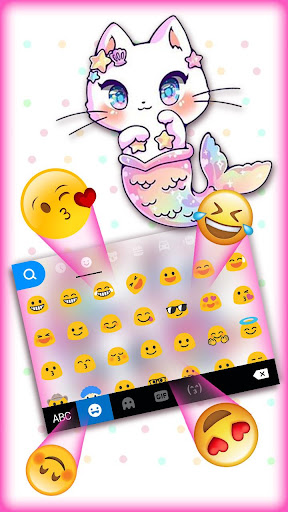 Lovely Mermaid Cats Keyboard T Screen 3