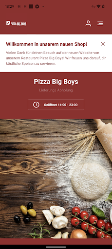 Android application Pizza Big Boys screenshort