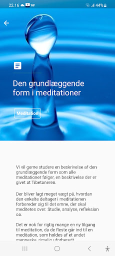 Android application Meditationsprojektet screenshort