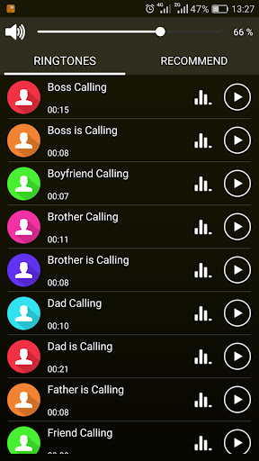 Family Ringtones - Contacts Screen 2