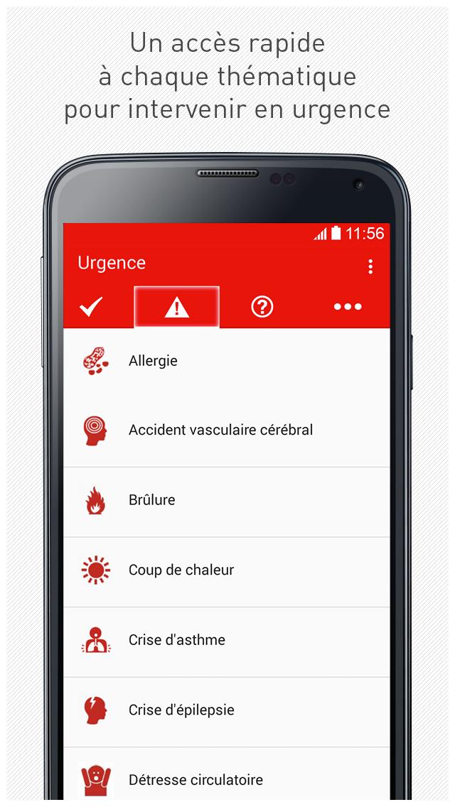 Android application L'Appli qui Sauve: Croix Rouge screenshort