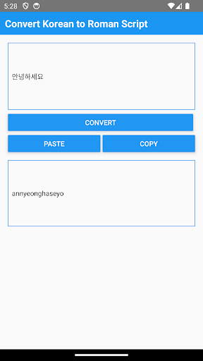 Android application Hangul Latin Converter screenshort