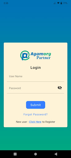 Android application Agamorg Partner screenshort