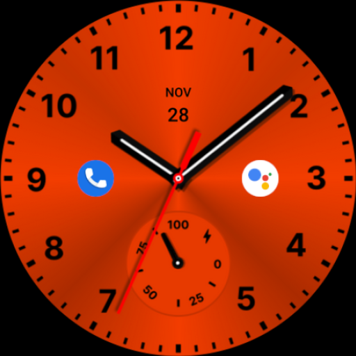 Elegant Red Analog Watch Face Logo