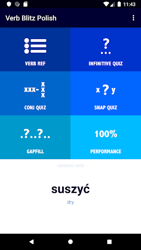 Android application Polish Verb Blitz Pro screenshort