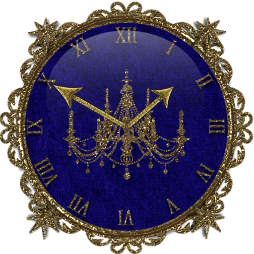 Blue Gold Chandelier Clock Wid 1.1 Icon