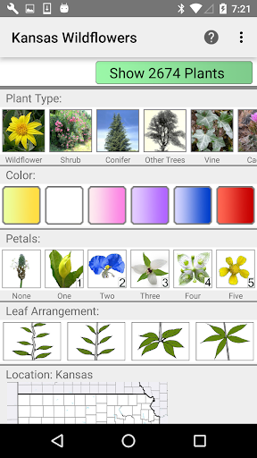 Android application Kansas Wildflowers screenshort
