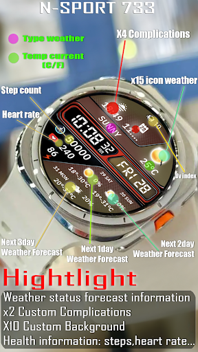 N-SPORT733 Weather Custom Face