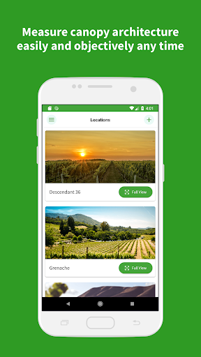 Android application VitiCanopy screenshort