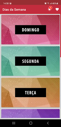 Android application Dias da Semana com Frases screenshort