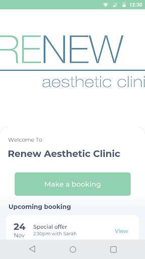 Android application Renew Aesthetic Clinic screenshort