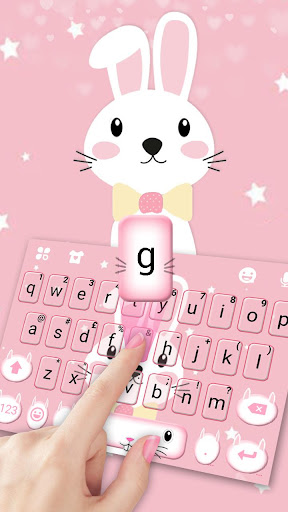 Pink Cute Bunny Keyboard Theme Screen 2