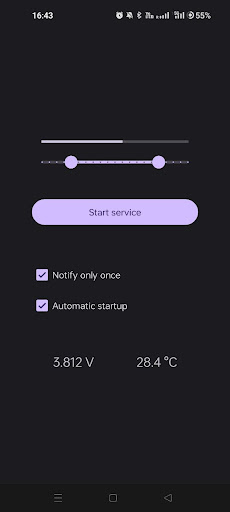 Android application Charge Notifier screenshort