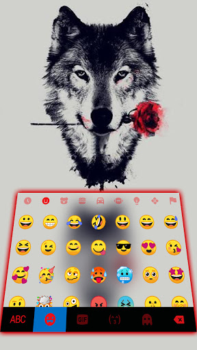 Wolf Rose Keyboard Background Screen 3