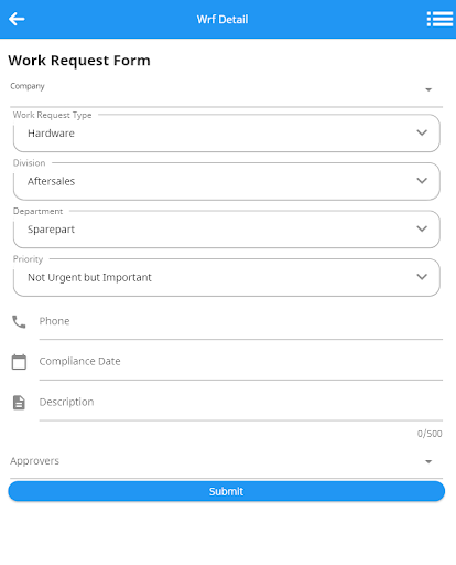 Work Request Form Indomobil Screen 3