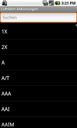 Android application Luftfahrt Abkürzungen screenshort