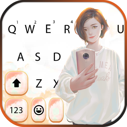 Selfie Anime Girl Keyboard Bac logo