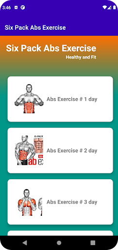 Android application Six Pack Abs Exercise screenshort