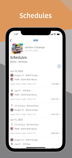 Fullerton Rangers Tournaments Screen 3