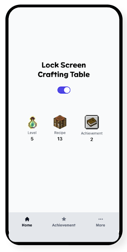 Crafting Table - item recipe quiz lockscreen