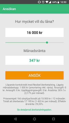 Credway - låna pengar i appen Screen 2