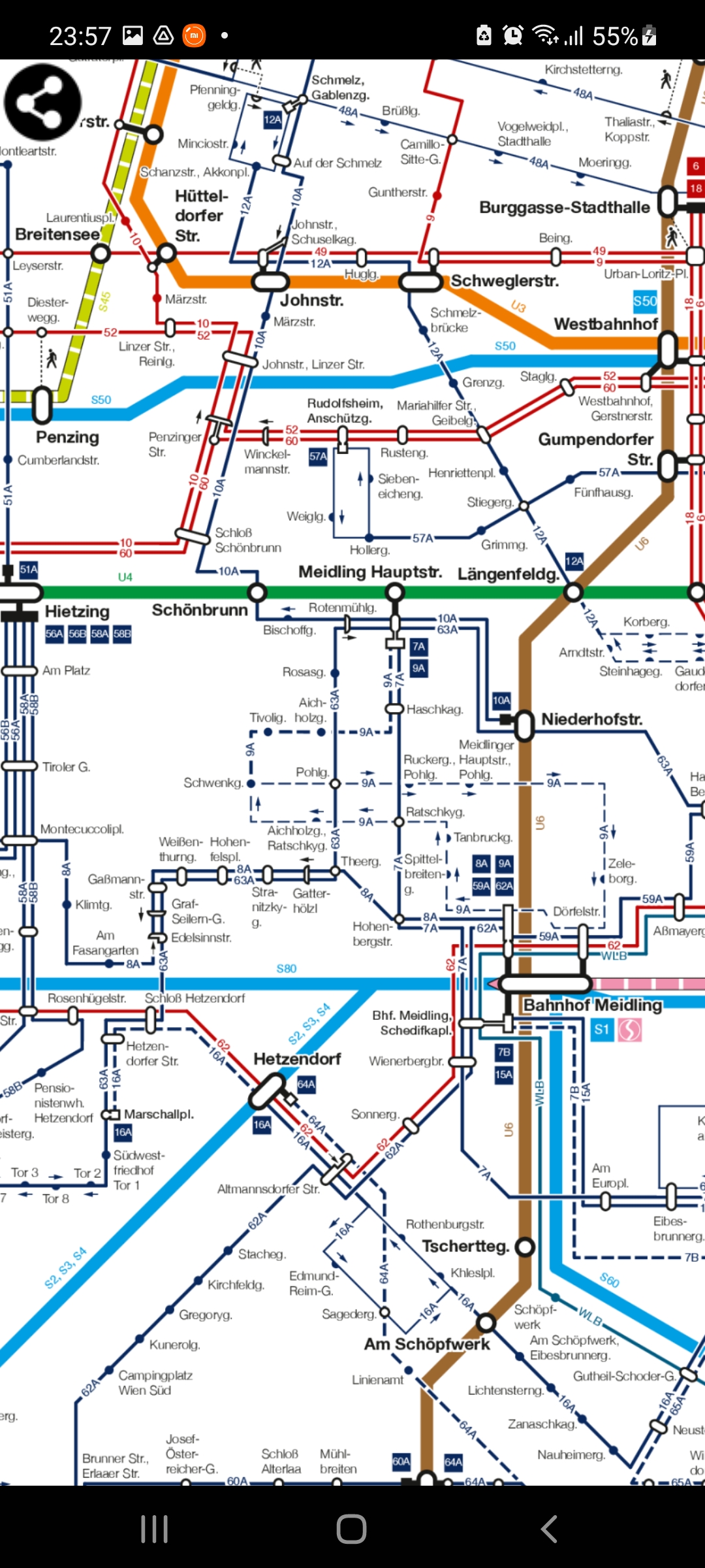 Android application Vienna Tram Map screenshort