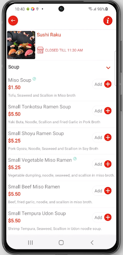 Sushi Raku Screen 3