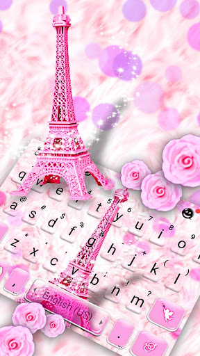 Android application Pink Paris Tower Keyboard Them screenshort
