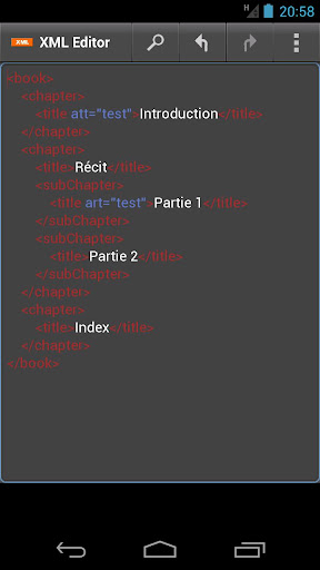 XML Editor Screen 2