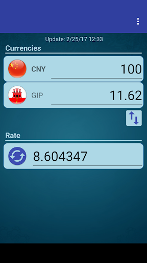 Android application Chinese Yuan x Gibraltar Pound screenshort