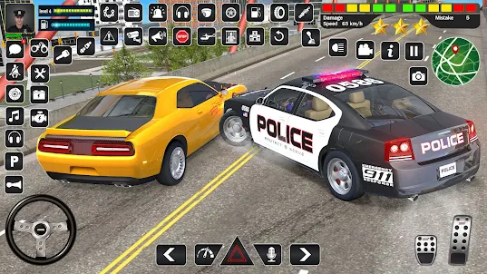 Polizeiauto-Fahrsimulatorspiel