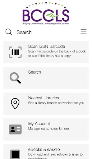 Android application BCCLS Libraries (NJ) screenshort