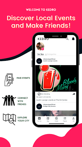 Android application Kedro - Local Events & Friends screenshort