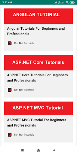 Android application DOT NET TUTORIALS screenshort