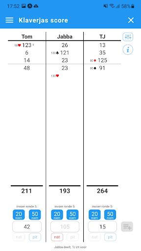 Android application Klaverjas Score screenshort